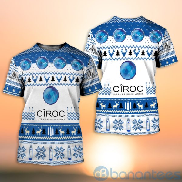 Ciroc Ultra Premium Vodka Ugly Christmas All Over Printed 3D Shirt Product Photo