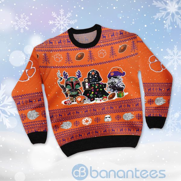 Clemson Tigers Star Wars Ugly Christmas 3D Sweater Product Photo
