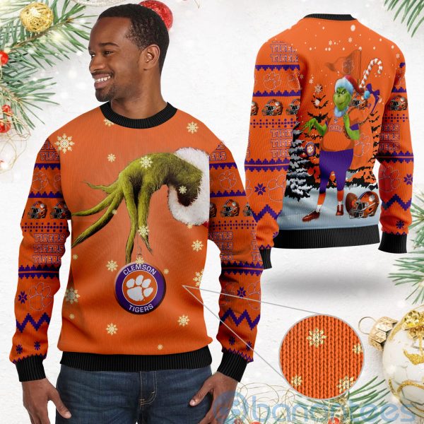 Clemson Tigers Team Grinch Ugly Christmas 3D Sweater Product Photo
