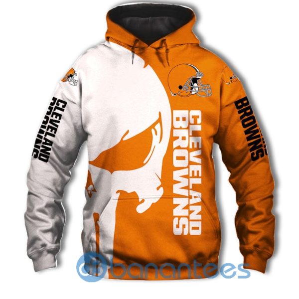 Cleveland Browns 3D Hoodie Mens Skull Printed Product Photo