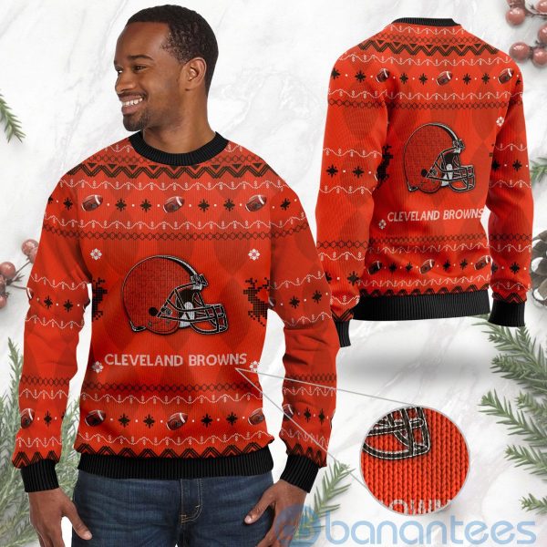 Cleveland Browns American Football Black Ugly Christmas 3D Sweater Product Photo