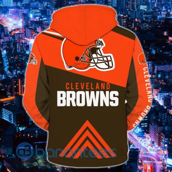 Cleveland Browns Black And Orange Full Printed 3D Hoodie Zip Hoodie Product Photo