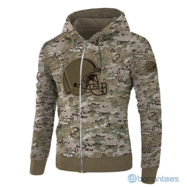 Cleveland Browns Camo All Over Printed 3D Hoodie Zip Hoodie Product Photo
