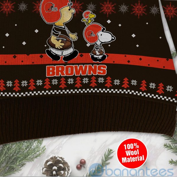 Cleveland Browns Funny Charlie Brown Peanuts Snoopy Ugly Christmas 3D Sweater Product Photo