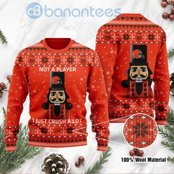 Cleveland Browns I Am Not A Player I Just Crush Alot Ugly Christmas 3D Sweater Product Photo