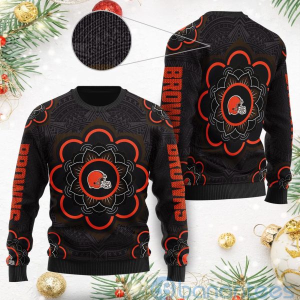 Cleveland Browns Mandala Logo Ugly Christmas 3D Sweater Product Photo