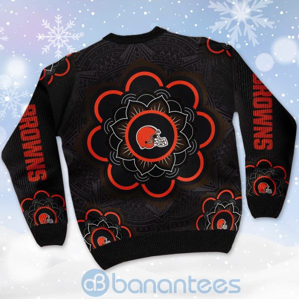 Cleveland Browns Mandala Logo Ugly Christmas 3D Sweater Product Photo