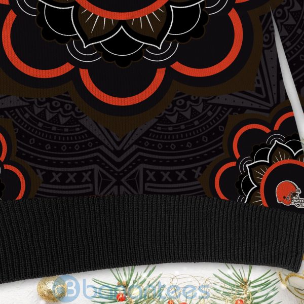 Cleveland Browns Mandala Logo Ugly Christmas 3D Sweater Product Photo