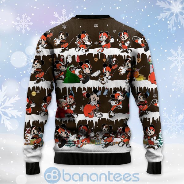 Cleveland Browns Mickey American Football Ugly Christmas 3D Sweater Product Photo