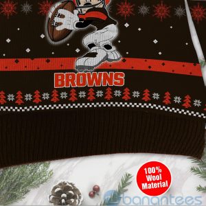 Cleveland Browns Mickey Mouse Funny Ugly Christmas 3D Sweater Product Photo
