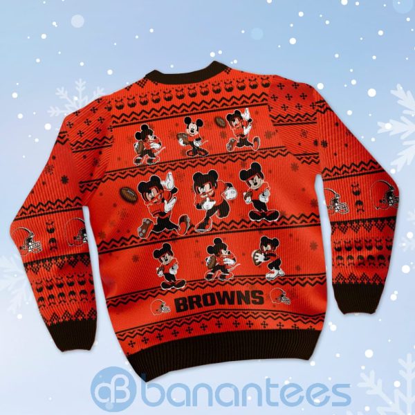 Cleveland Browns Mickey Mouse Ugly Christmas 3D Sweater Product Photo