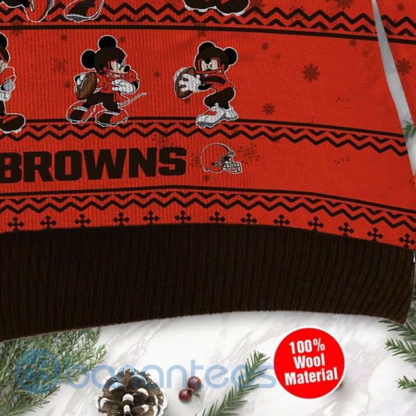 Cleveland Browns Mickey Mouse Ugly Christmas 3D Sweater Product Photo