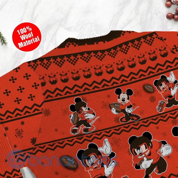 Cleveland Browns Mickey Mouse Ugly Christmas 3D Sweater Product Photo