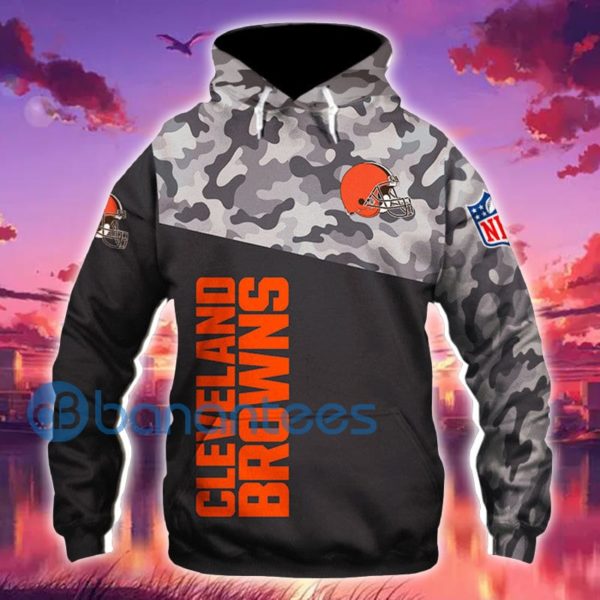 Cleveland Browns Military Camo Pattern All Over Printed 3D Hoodie Zip Hoodie Product Photo