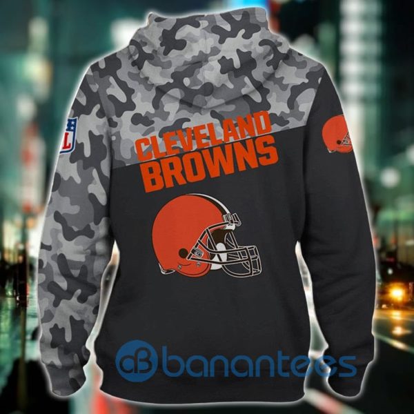 Cleveland Browns Military Camo Pattern All Over Printed 3D Hoodie Zip Hoodie Product Photo
