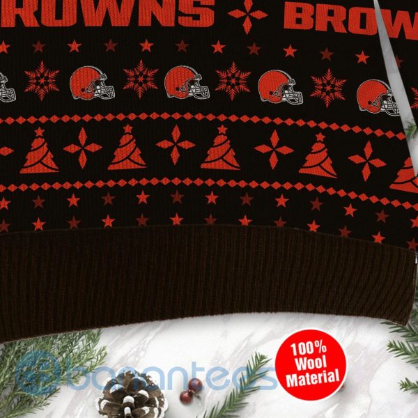 Cleveland Browns Santa Claus In The Moon Ugly Christmas 3D Sweater Product Photo