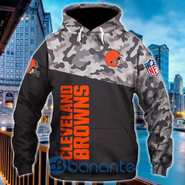 Cleverland Browns Military 3D Hoodie Full Printed Shirt For Fans Product Photo