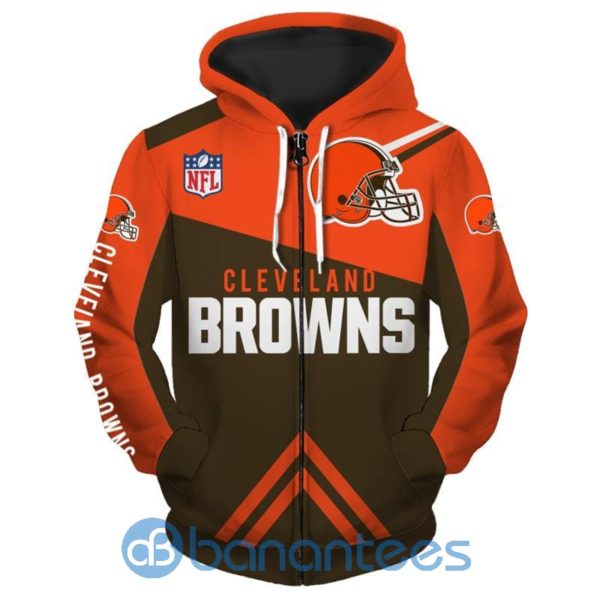 Cleveland Browns Zip Hoodies All Over Printed Product Photo