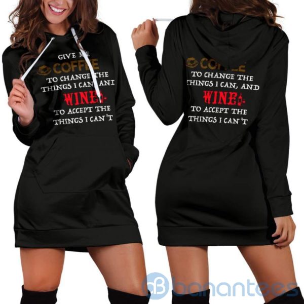 Coffee and Wine Hoodie Dress For Women Product Photo