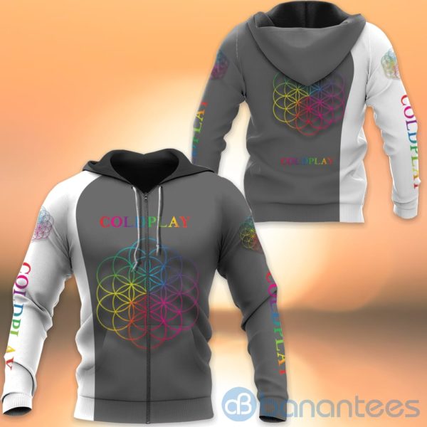 Coldplay Grey All Over Printed Hoodies Zip Hoodies Product Photo