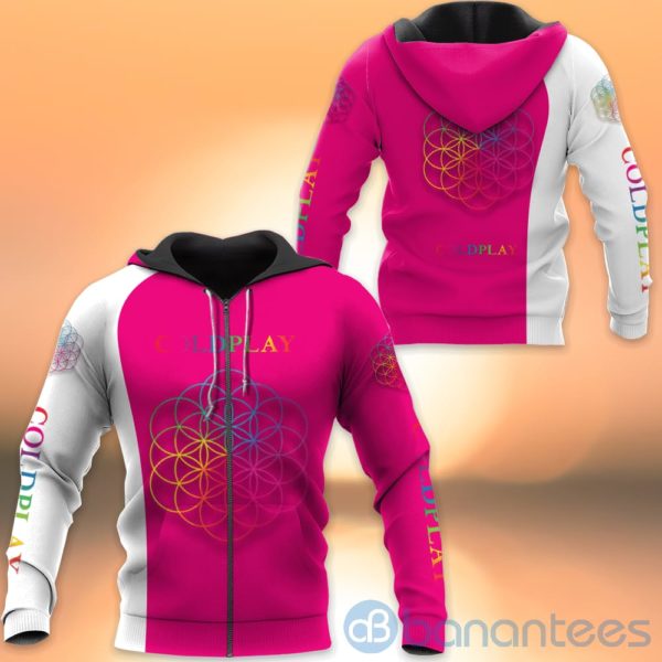 Coldplay Pink All Over Printed Hoodies Zip Hoodies Product Photo