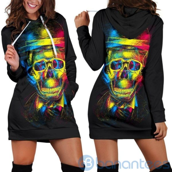 Colorful Skull Hoodie Dress For Women Product Photo