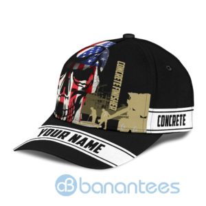 Concrete Finisher American Flag Skull Custom Name Cap Product Photo