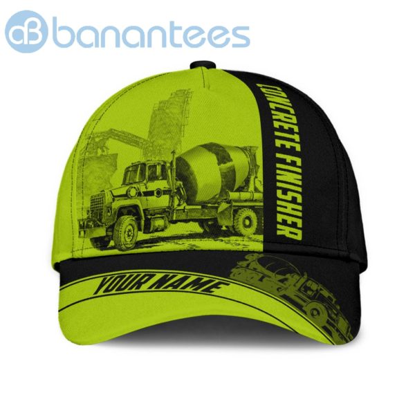Concrete Finisher Green Safety Custom Name Cap Product Photo