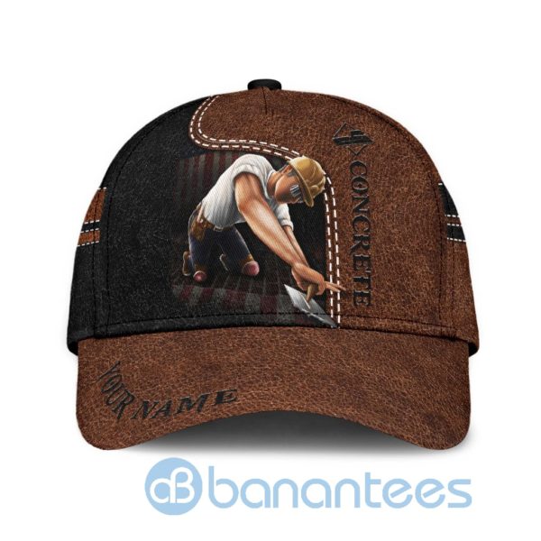 Concrete Finisher Us Leather Cover Custom Name Cap Product Photo