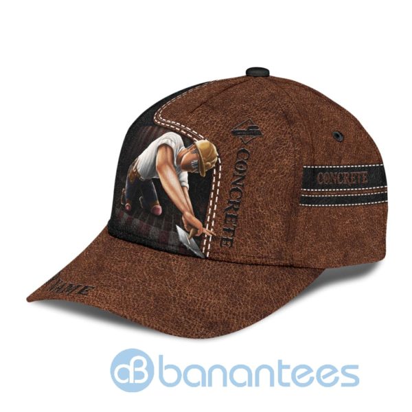 Concrete Finisher Us Leather Cover Custom Name Cap Product Photo