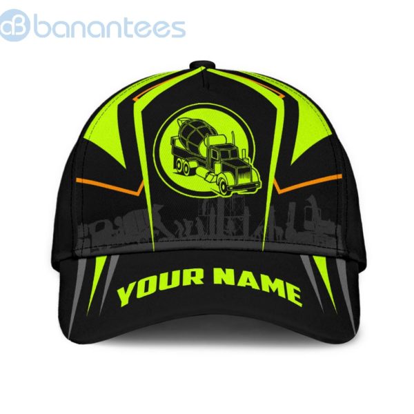 Concrete Mixer Green Customized Name Concrete Finisher Printed All Over Printed 3D Cap Product Photo