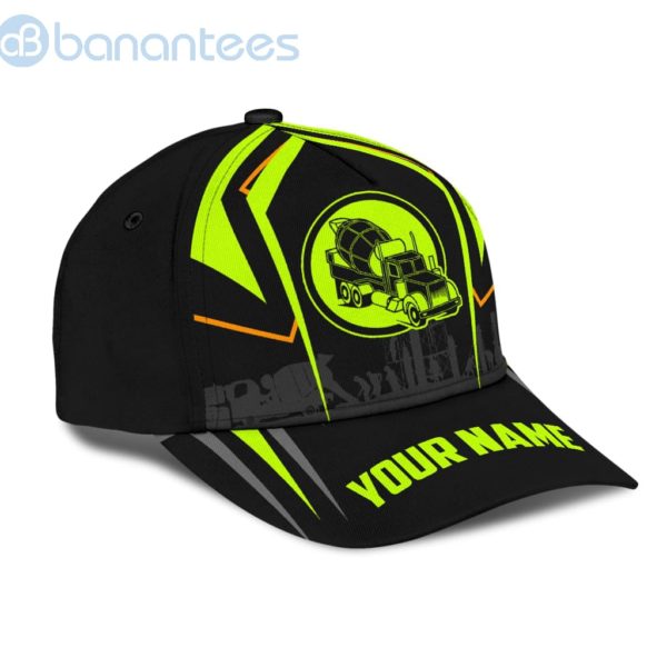 Concrete Mixer Green Customized Name Concrete Finisher Printed All Over Printed 3D Cap Product Photo