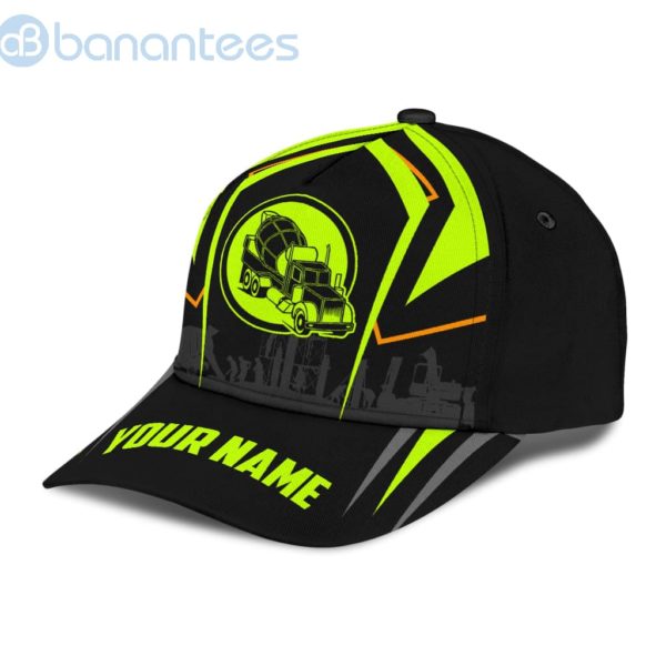 Concrete Mixer Green Customized Name Concrete Finisher Printed All Over Printed 3D Cap Product Photo