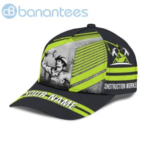 Construction Worker Green Line Custom Name Cap Product Photo