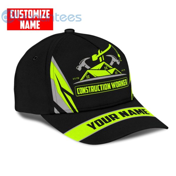 Construction Worker Green Site Custom Name Printed 3D Cap Product Photo