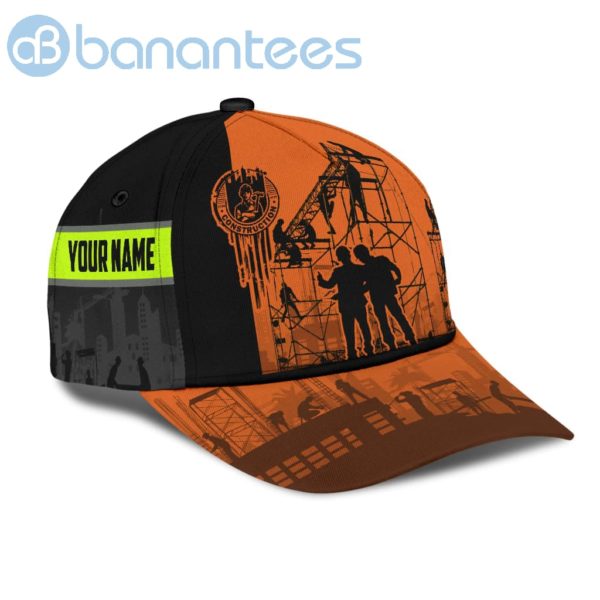 Construction Worker Orange Safety Custom Name Cap Product Photo