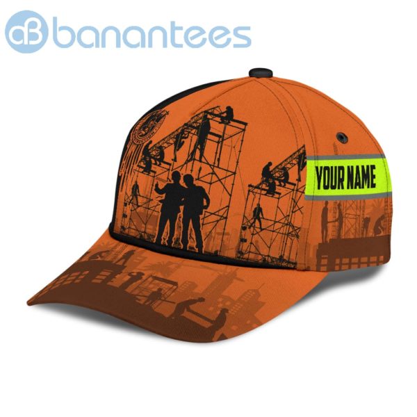 Construction Worker Orange Safety Custom Name Cap Product Photo