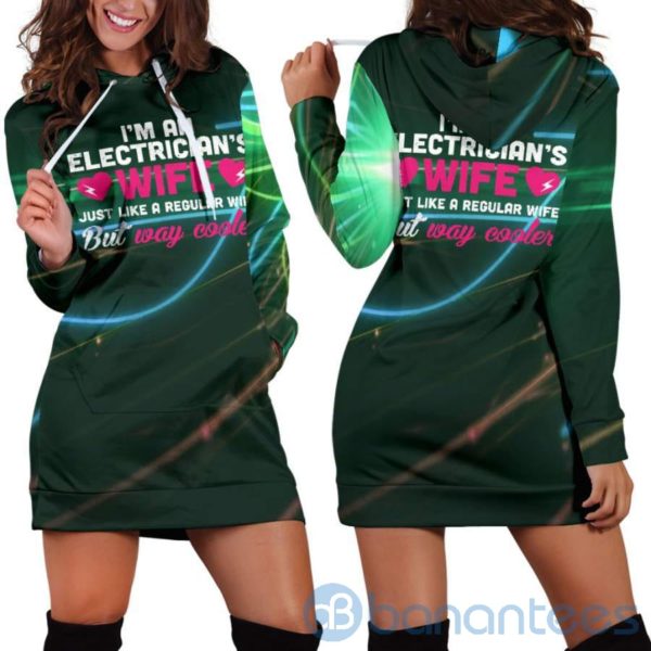 Cool Electrician's Wife Hoodie Dress For Women Product Photo