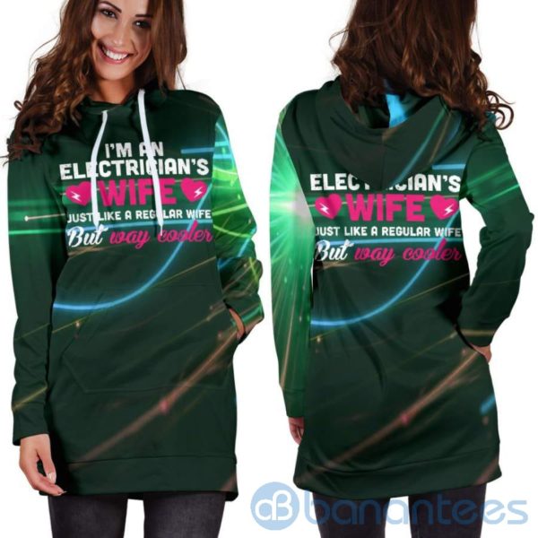 Cool Electrician's Wife Hoodie Dress For Women Product Photo