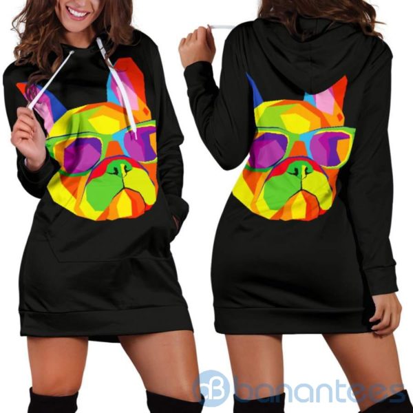 Cool Frenchie Dog Lover Hoodie Dress For Women Product Photo