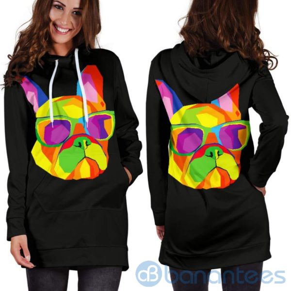 Cool Frenchie Dog Lover Hoodie Dress For Women Product Photo