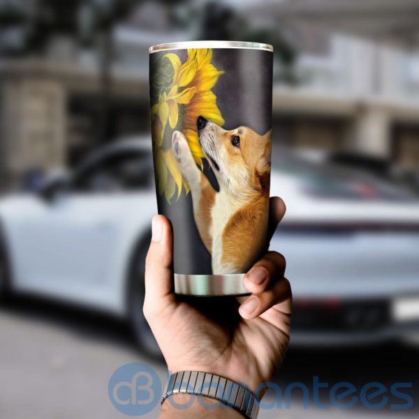 Corgi Dog And Sunfloer Tumbler Product Photo