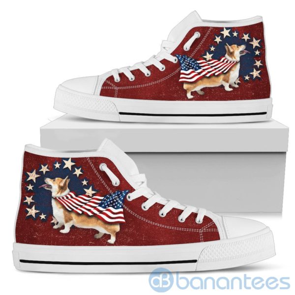 Corgi Gift For Independence Day High Top Shoes Product Photo