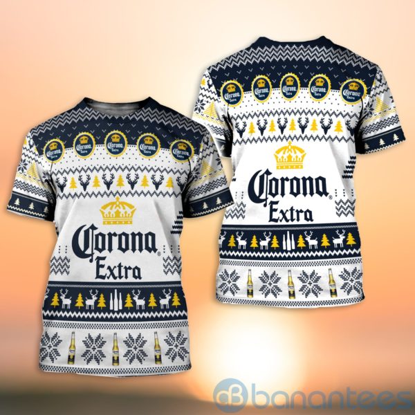 Corona Extra Beer Ugly Christmas All Over Printed 3D Shirt Product Photo