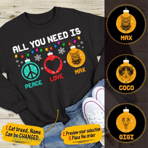 Custom All You Need Is Peace Love Pet Graphic Sweatshirt For Men And Women Product Photo