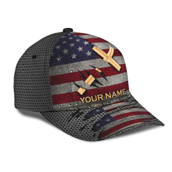 Custom Jesus American Flag All Over Printed 3D Cap Product Photo