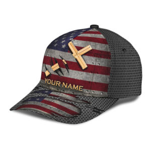 Custom Jesus American Flag All Over Printed 3D Cap Product Photo
