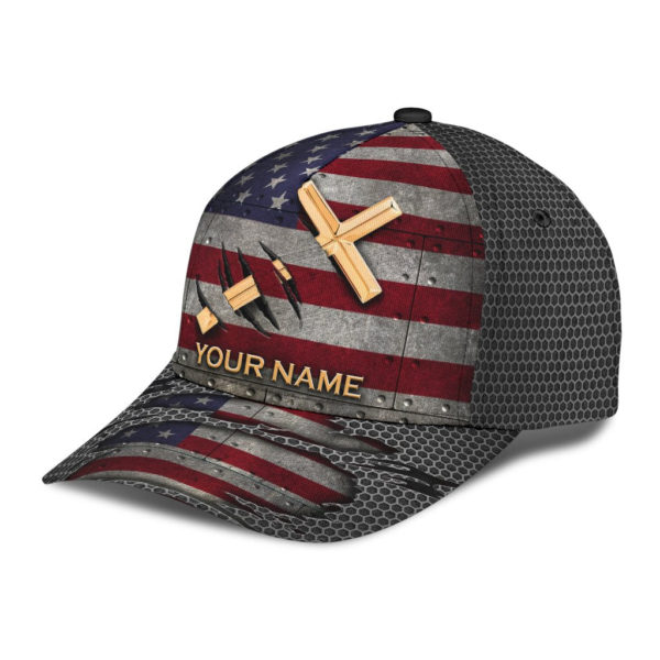 Custom Jesus American Flag All Over Printed 3D Cap Product Photo