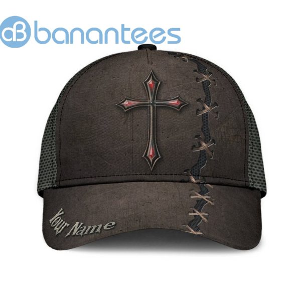 Custom Jesus Cross Metal Tear All Over Printed 3D Cap Product Photo
