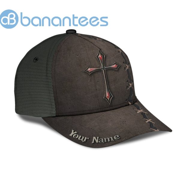 Custom Jesus Cross Metal Tear All Over Printed 3D Cap Product Photo
